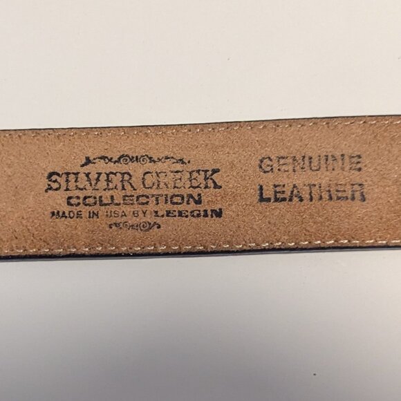 Vintage Silver Creek Leegin Belt Embroidered Leather Western Boho Rainbow - Picture 8 of 8